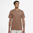 Nike Club T-Shirt - Men's Brown/White