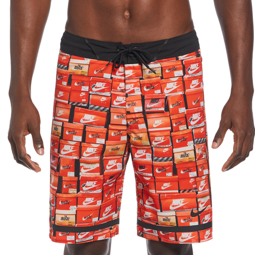 Nike Mens Stacked Fadeaway 9 Boardshorts Mens Orange Black Size 30