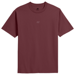 Pour hommes - New Balance T-shirt ton sur ton surdimensionné avec emblème au centre de la poitrine - Bourgogne
