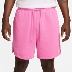 Men's - Nike Club Flow French Terry Shorts  - Playful Pink/White
