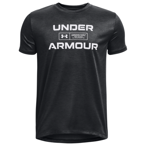 

Boys Under Armour Under Armour Vented Graphic Short Sleeve T-Shirt - Boys' Grade School Black/White Size L