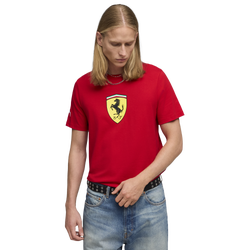 Men's - PUMA Ferrari Colored Shield T-Shirt  - Yellow/Red