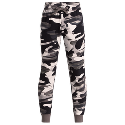 Boys' Grade School - Under Armour Rival Camo Print Pants - Black/White