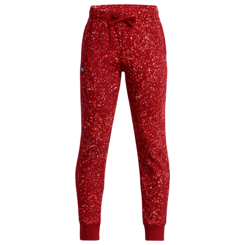 

Under Armour Boys Under Armour Rival Speckle Print Pants - Boys' Grade School Red/Multi Size XL