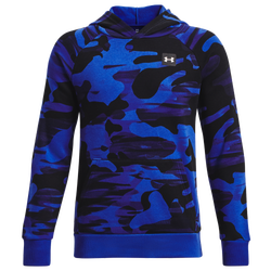 Boys' Grade School - Under Armour Rival Camo Print Pullover Hoodie - Versa Blue/Onyx White