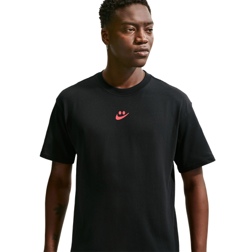 Nike Men's NSW M90 Short Sleeve Swoosh World T-shirt - Size XL - Black/Red