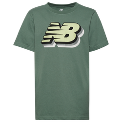 Boys' Grade School - New Balance 3D Logo T-Shirt  - Dark Juniper/Dark Juniper