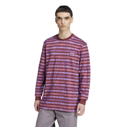 Men's - adidas Originals 90s Long Sleeve Stripe T-Shirt - Blue/Maroon