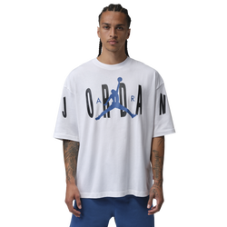 Men's - Jordan Stretch Oversized Short Sleeve Crew  - White/True Blue