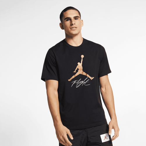 JORDAN Men s Jumpman Flight SHORT SLEEVE T SHIRT BLACK METALLIC GOLD