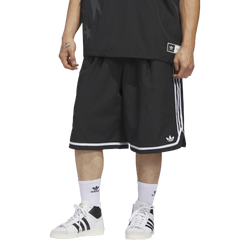 Men's - adidas Long 12" Shorts  - Black/White