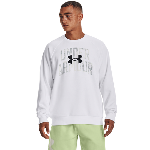 

Under Armour Mens Under Armour Rival Fleece Watermark Dye Crew - Mens White/Black Size L