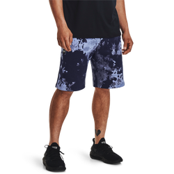 Men's - Under Armour Rival Fleece Dye Shorts - Navy/White
