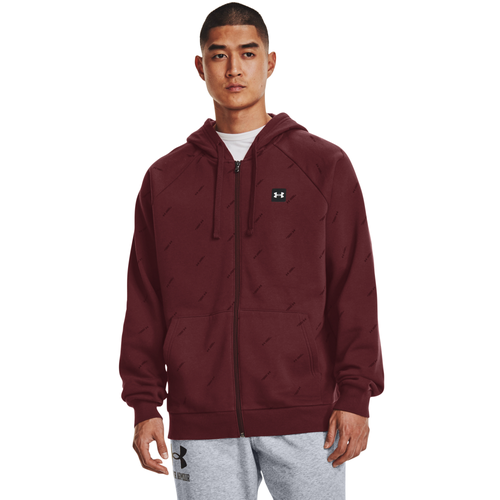 

Under Armour Mens Under Armour Rival Fleece Micro Branded Full-Zip - Mens Red/White Size XL