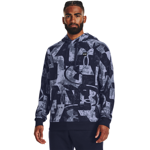 

Under Armour Mens Under Armour Rival Fleece Macro Branded Hoodie - Mens Navy/Black Size L