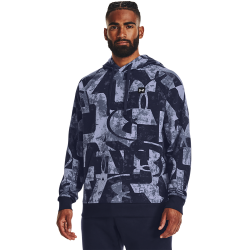 

Under Armour Mens Under Armour Rival Fleece Macro Branded Hoodie - Mens Navy/Black Size M