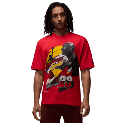 Men's - Jordan Statement 1985 Short Sleeve Crew  - Fire Red/Black