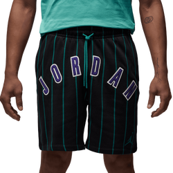 Pour hommes - Jordan Short en molleton Brooklyn Diamond 45 - Noir cassé/Nouvelle Émeraude