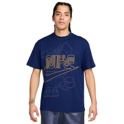 Men's - Nike Max 90 Short Sleeve T-Shirt  - Blue Void/Gold