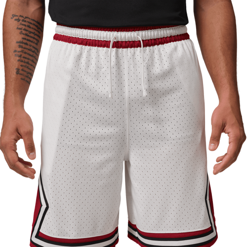 Jordan Mens Dri-FIT SPT 9" Diamond Shorts - - White / Gym Red Size XXL