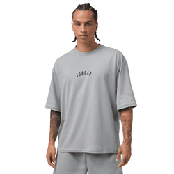 Men's - Jordan Back Stretch Oversized Short Sleeve Crew  - Wolf Grey/White
