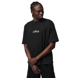 Men's - Jordan Back Stretch Oversized Short Sleeve Crew  - White/Black