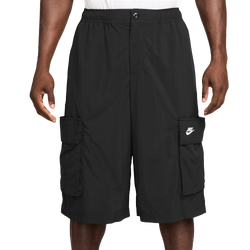 Men's - Nike Club Oversized Cargo Shorts  - Black/White