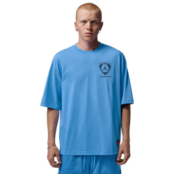 Men's - Jordan Brooklyn Oversized Graphic Short Sleeve Crew  - University Blue/Black