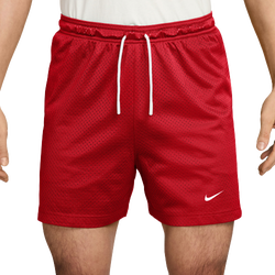 Men's - Nike Dri-FIT 5" Mesh Shorts  - University Red/White