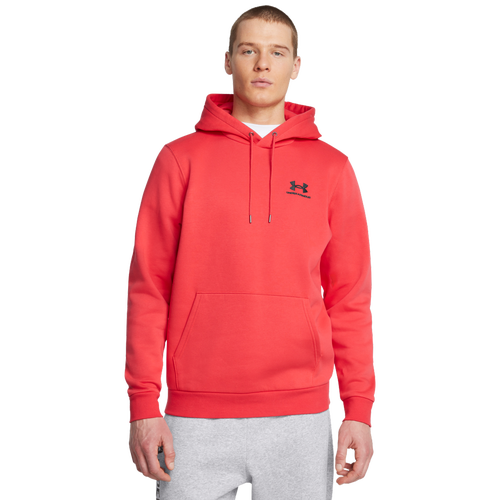 

Under Armour Mens Under Armour Essential Fleece Hoodie - Mens Black/Racer Red Size 3XL