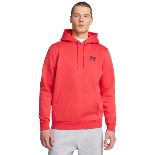 

Under Armour Mens Under Armour Essential Fleece Hoodie - Mens Black/Racer Red Size XS