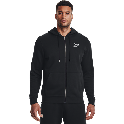 

Under Armour Mens Under Armour Essential Fleece Full-Zip Hoodie - Mens Black/White Size LT