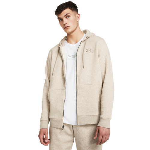 

Under Armour Mens Under Armour Essential Fleece Full-Zip Hoodie - Mens Timberwolf Taupe/Timberwolf Taupe Size L