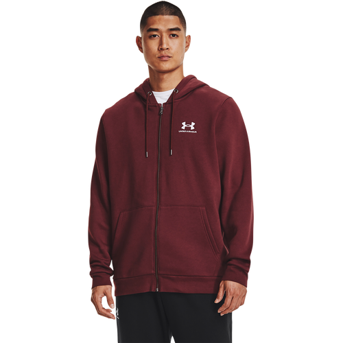 

Under Armour Mens Under Armour Essential Fleece Full-Zip Hoodie - Mens Chestnut Red/White Size L