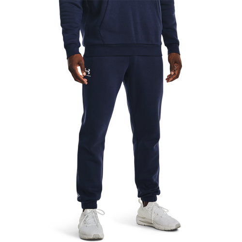 Under Armour Mens  Essential Fleece Joggers In Midnight Navy/white