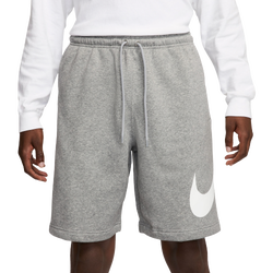Men's - Nike Club Basketball Graphic Shorts  - Dark Grey Heather/White/Light Smoke Grey