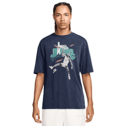 Men's - Jordan Jam 85 Short Sleeve Crew T-Shirt  - Midnight Navy/White