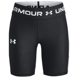 Girls' Grade School - Under Armour Bike Shorts - White/Black