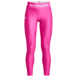 Girls' Grade School - Under Armour Armour Leggings - Rebel Pink/White