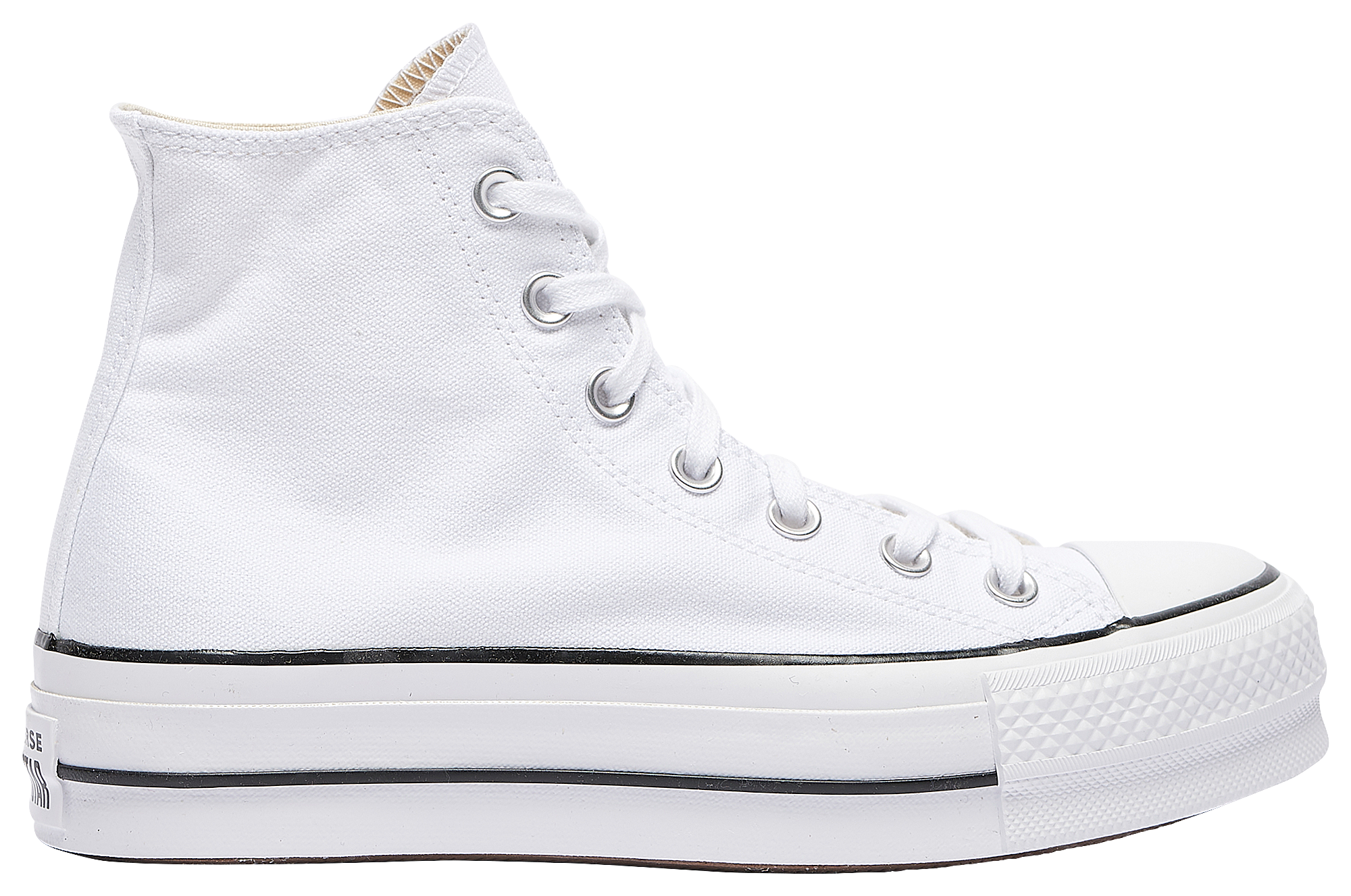 Converse blanche outlet à plateforme