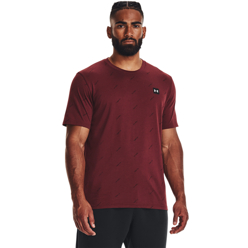 

Under Armour Mens Under Armour Micro Branded AOP Short Sleeve T-Shirt - Mens Chesnut Red/Black Size L
