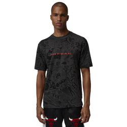 Men's - Jordan Brooklyn LSR Graphic Short Sleeve Crew  - Black/University Red