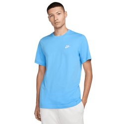 Men's - Nike NSW Club Short Sleeve T-Shirt  - University Blue/White