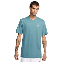 Men's - Nike NSW Club Short Sleeve T-Shirt  - Denim Turquoise/White
