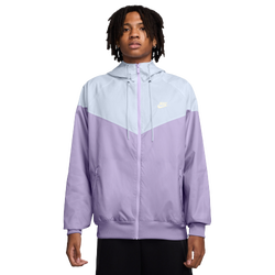 Men's - Nike Woven Windrunner Lined Hooded Jacket  - Hydrangeas/Sail/Grey