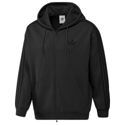 Pour hommes - adidas Chandail à capuchon surdimensionné avec glissière pleine longueur Adicolor - Noir