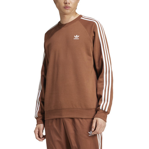 Adidas Mens Adidas Originals 3 Stripes Fleece Crew Mens Preloved Brown Size XXL