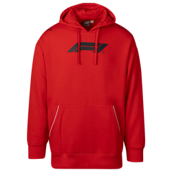 Men's - PUMA F1 Ess+ FL Relaxed Hoodie  - Black/Red