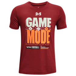 Boys' Grade School - Under Armour Game On Football Short Sleeve T-Shirt - Stadium Red/White