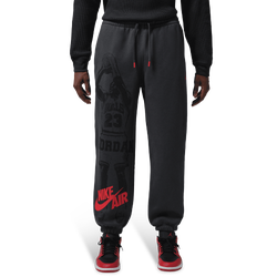 Men's - Jordan Brooklyn Standard Fleece Cuffed BB HBR Pants   - Black/Off Noir